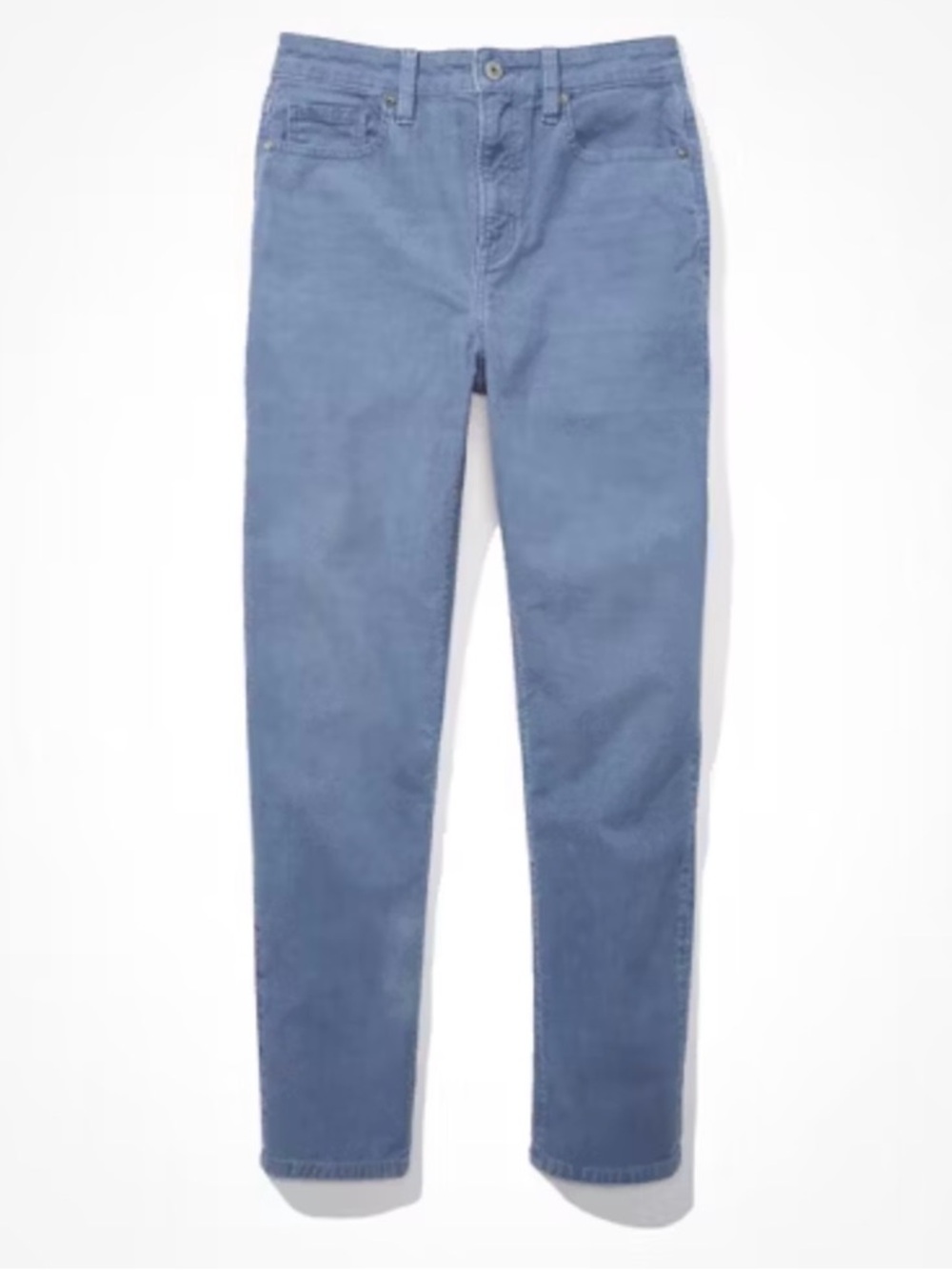 American Eagle Mom Straight Jean Blue Stretch Corduroy Pant, 10 Long